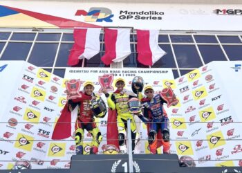 Dimas Juliatmoko Pimpin Pembalap Indonesia Kuasai Podium Race 1 UB150 ARRC Indonesia 2025