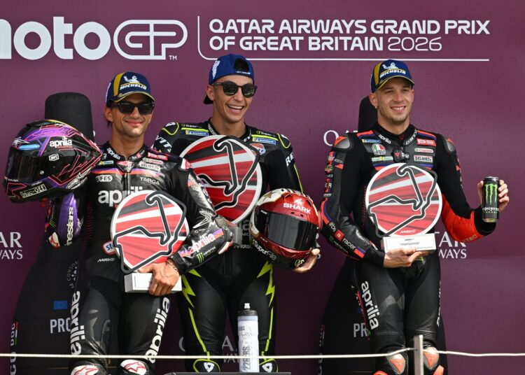 Aprilia Kembali Menggila, Strategi Sapu Bersih Podium di Hasil MotoGP Inggris 2026